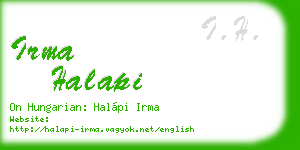 irma halapi business card